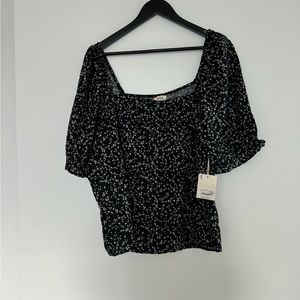 A.n.a. A New Approach Black Floral Blouse NWT